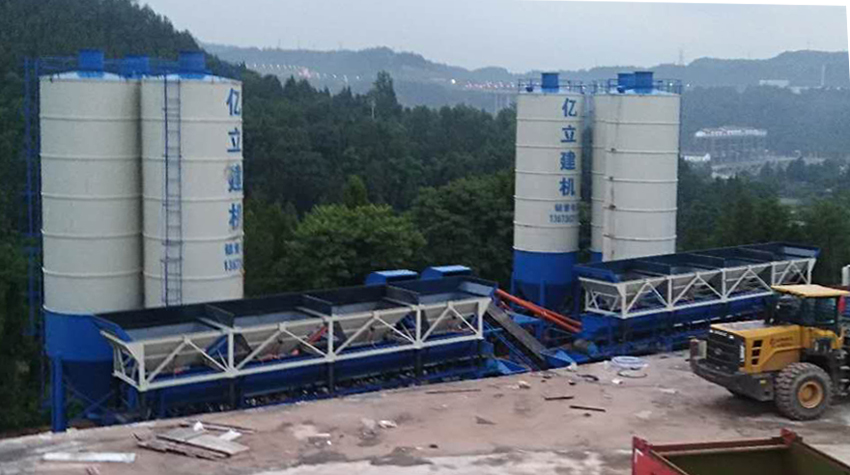 混凝土搅拌站调试现场